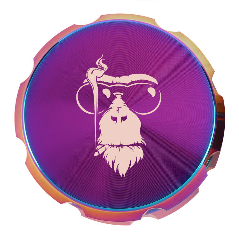 Regenbogen-Grinder aus Zinklegierung mit Laser-Motiven 4-teilig