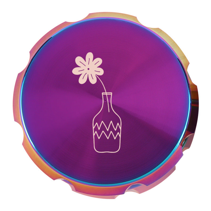 Regenbogen-Grinder aus Zinklegierung mit Laser-Motiven 4-teilig