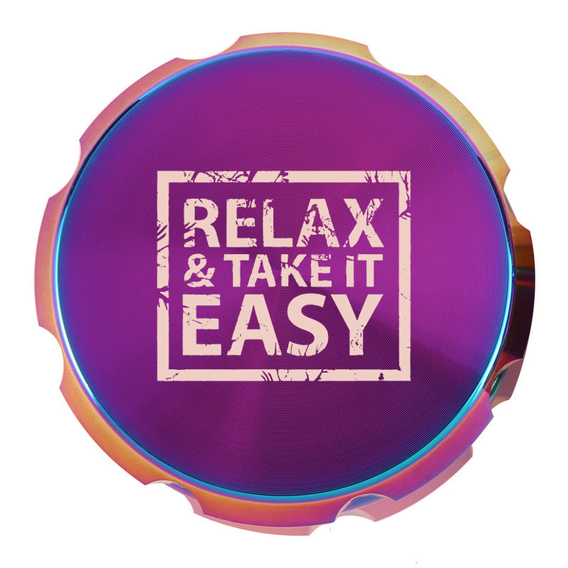 Regenbogen-Grinder aus Zinklegierung mit Laser-Motiven 4-teilig