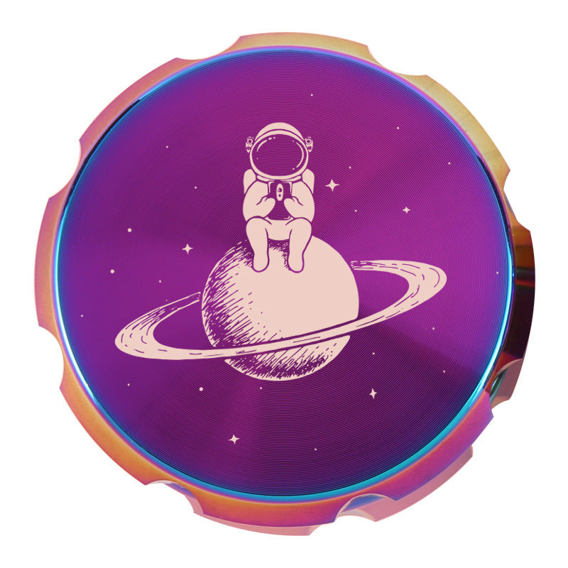 Regenbogen-Grinder aus Zinklegierung mit Laser-Motiven 4-teilig